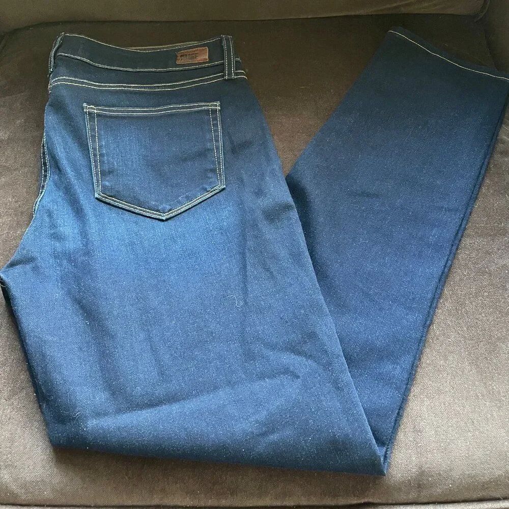New Paige Denim Skyline Skinny Jeans 32 US x 30.5 Inseam Dark Blue Wash